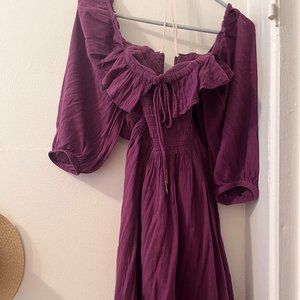 Free People Oasis Midi Dress - Plum Size M